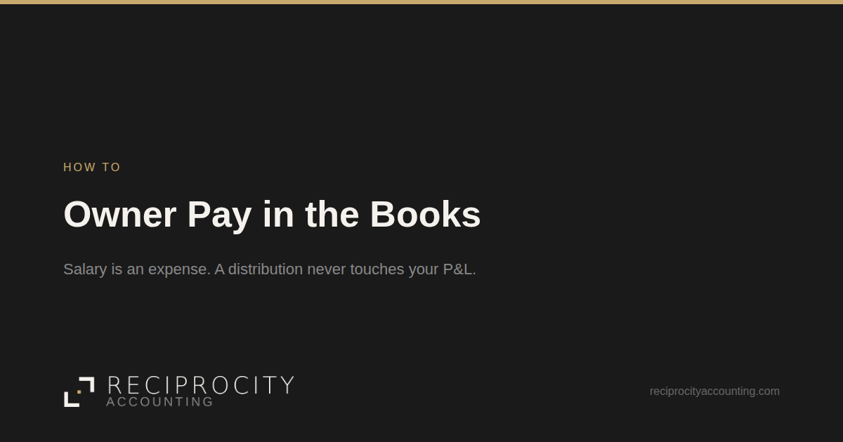 Owner Pay in the Books, Reciprocity Accounting