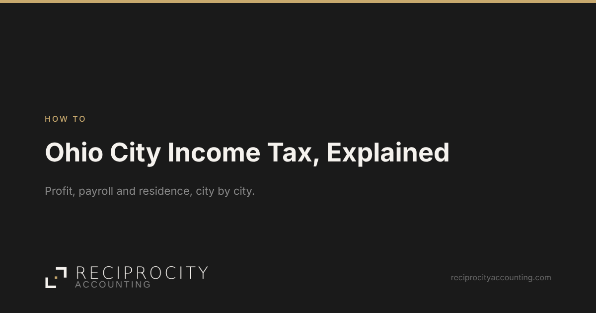 Reciprocity Accounting card: Ohio City Income Tax, Explained, a How To post.